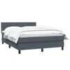 vidaXL Boxspringbett mit Matratze Dunkelgrau 140x210 cm Samt