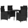 vidaXL Sofa-Tischset mit Kissen mit Kissen 5 pcs Schwarz