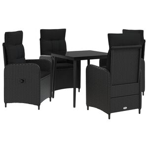 vidaXL Sofa-Tischset mit Kissen mit Kissen 5 pcs Schwarz