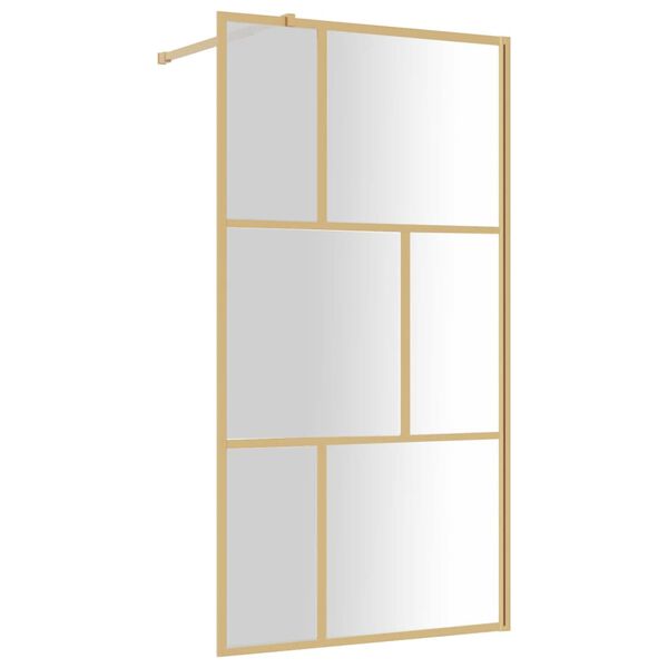 vidaXL Duschwand f&uuml;r Begehbare Dusche ESG Klarglas Golden 100x195cm