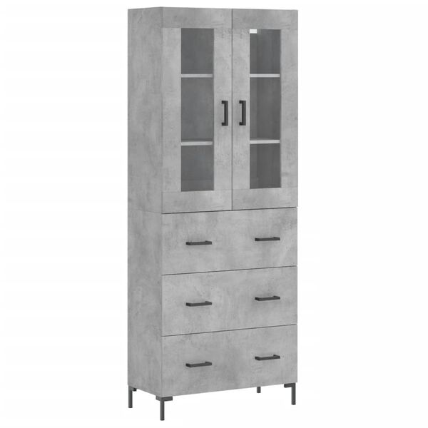 vidaXL Highboard Betongrau 69,5x34x180 cm Holzwerkstoff