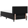 vidaXL Boxspringbett mit Matratze Schwarz 190 x 90 cm Polyester