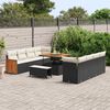 vidaXL Gartensofa-set mit Kissen 11 pcs Schwarz und Creme
