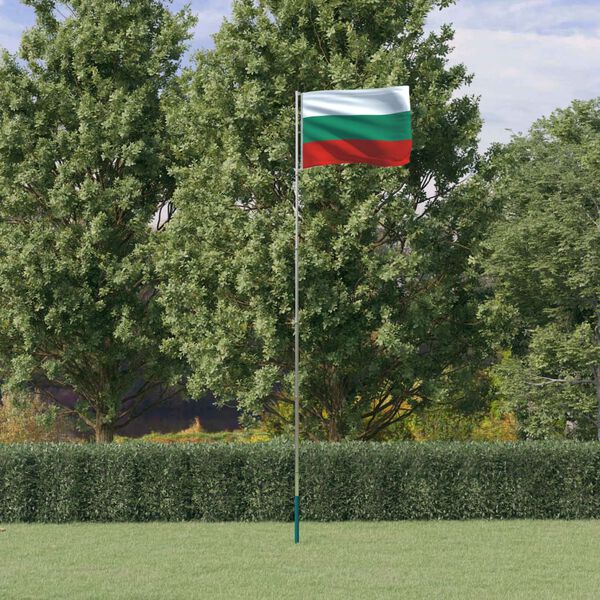 vidaXL Flagge Bulgariens mit Mast 5,55 m Aluminium