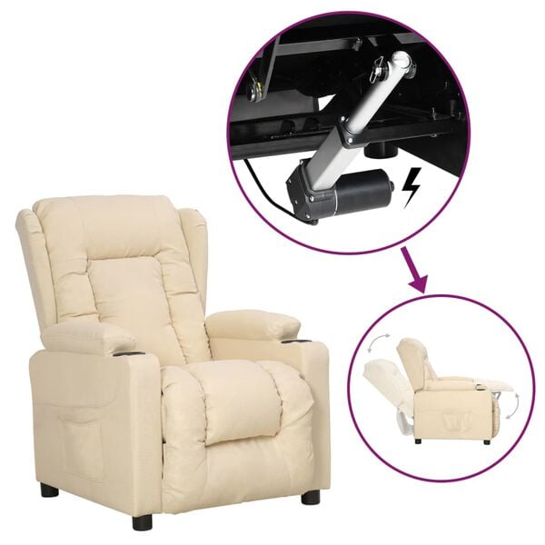 vidaXL Aufstehsessel Creme Stoff