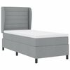 vidaXL Boxspringbett mit Matratze Hellgrau 90 x 200 cm Stoff