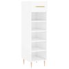 vidaXL Schuhschrank Hochglanz-Wei&szlig; 30x35x105 cm Holzwerkstoff