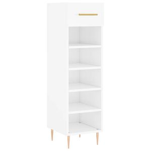 vidaXL Schuhschrank Hochglanz-Wei&szlig; 30x35x105 cm Holzwerkstoff