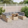 vidaXL Garten Essgruppe mit Kissen mit Kissen 10 pcs Beige und Grau