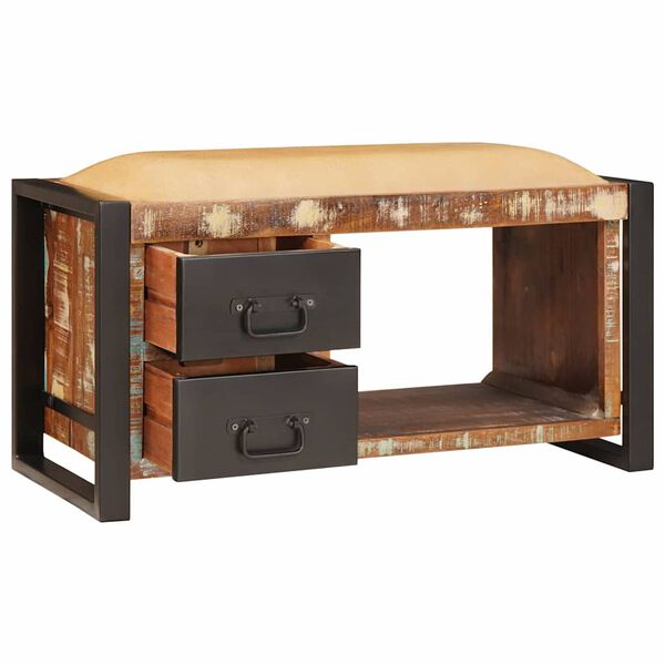 vidaXL Sitzbank Mehrfarbig 80 x 35 x 40 cm Massivholz Altholz