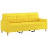 vidaXL 3-Sitzer-Sofa mit Hocker Hellgelb 180 cm Stoff
