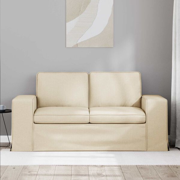 vidaXL Sofa Creme Gesamtabmessungen: 162 x 80 x 82 cm (B x T x H) Samt