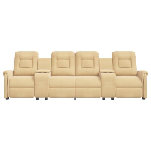 vidaXL 4-Sitzer Massagesessel mit Getr&auml;nkehalter Creme