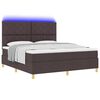 vidaXL LED Boxspringbett mit Matratze Dunkelbraun 180 x 200 cm Stoff