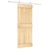 vidaXL Schiebet&uuml;r Nat&uuml;rlich und Wei&szlig; 80 x 210 cm Massivkiefer