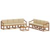 vidaXL Outdoor-Sofagarnitur 9 pcs Natur und Beige Massivholz Akazie