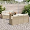 vidaXL Gartensofa-set mit Kissen 7 pcs Beige und Creme Poly-Rattan