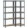 vidaXL Regal-Set 5 B&ouml;den 2-tlg. Anthrazit Stahl & Holzwerkstoff