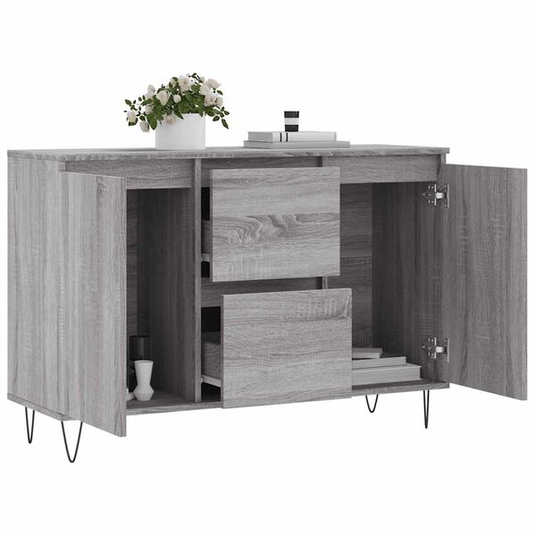 vidaXL Sideboard Grau Sonoma 101,5x35x70 cm Holzwerkstoff