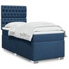 vidaXL Boxspringbett mit Matratze Blau 100x200 cm Stoff