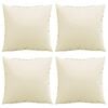 vidaXL Sofakissen 4 Stk. Creme 60x60 cm Stoff