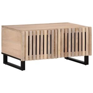 vidaXL Couchtisch Wei&szlig; 80x51x40 cm Massivholz Mango