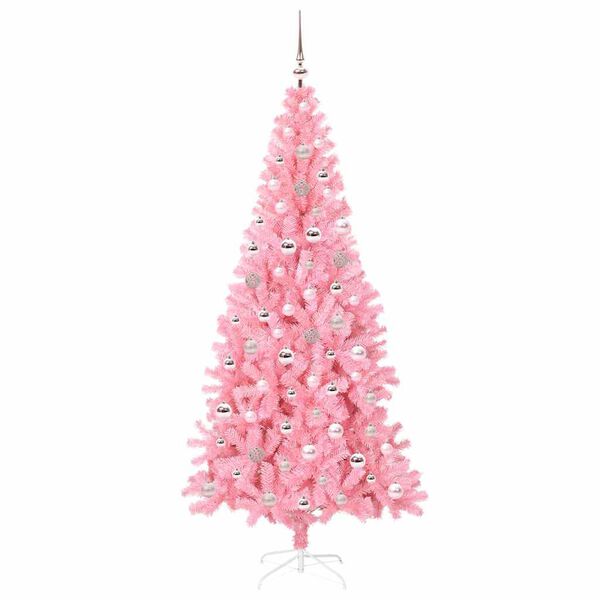 vidaXL Weihnachtsbaum mit 300 LEDs mit St&auml;nder Rosa 240 cm PVC
