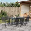 vidaXL Garten Essgruppe 9 pcs Anthrazit Pulverbeschichteter Stahl