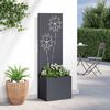 vidaXL Garten Sichtschutz-Leinwand Floral Anthrazit 50 x 140 cm