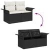 vidaXL Gartensofa-set mit Kissen 9 pcs Schwarz Poly Rattan