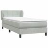 vidaXL Boxspringbett mit Matratze Hellgrau 90x220 cm Samt
