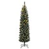 vidaXL Künstlicher Weihnachtsbaum Schlank 300 LEDs 210 cm