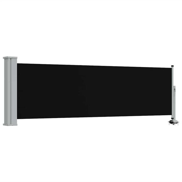 vidaXL Ausziehbare Seitenmarkise 80&times;300 cm Schwarz