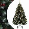 vidaXL K&uuml;nstlicher Weihnachtsbaum Gr&uuml;n mit Weihnachtskugel 150 cm