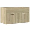 vidaXL Waschbeckenunterschrank Sonoma-Eiche 80x38,5x46cm Holzwerkstoff