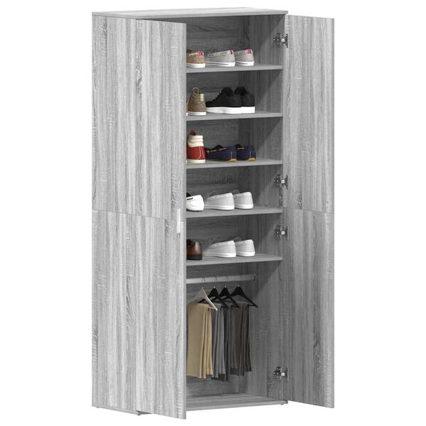 vidaXL Schuhschrank Graues Sonoma 80 x 39 x 178 cm Holzwerkstoff