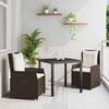 vidaXL Garten Essgruppe 3 pcs Braun Poly-Rattan