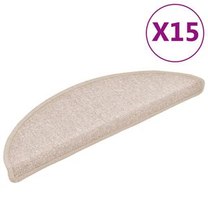 vidaXL Stufenmatten 15 Stk. 56x17x3 cm Taupe Halbrund
