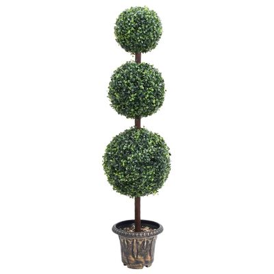 vidaXL Künstlicher Buchsbaum mit Topf Kugelform Grün 118 cm