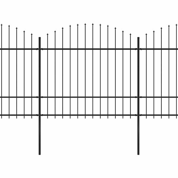 vidaXL Gartenzaun mit Speerspitze Stahl 537 x 175 cm Schwarz