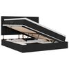 vidaXL LED-Speicherbett mit Matratze Schwarz 160 x 200 cm Stoff