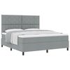 vidaXL Boxspringbett mit Kopfteil Hellgrau 180 x 200 cm Stoff