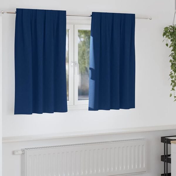 vidaXL Verdunkelungs-Vorh&auml;nge mit Ringen 2 pcs Dunkelblau 140 x 140 cm