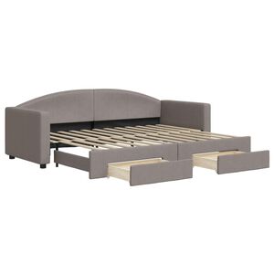 vidaXL Tagesbett Ausziehbar mit Schubladen Taupe 80x200 cm Stoff