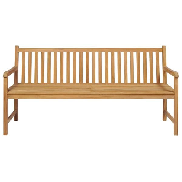 vidaXL Gartenbank mit Schwarzer Auflage 175 cm Massivholz Teak