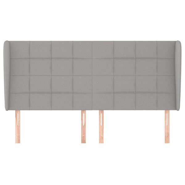 vidaXL Kopfteil mit Ohren Hellgrau 203x23x118/128 cm Stoff