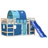 vidaXL Kinderhochbett mit Tunnel Blau 80x200 cm Massivholz Kiefer