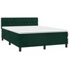 vidaXL Boxspringbett mit Matratze Dunkelgr&uuml;n 140x200 cm Samt