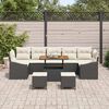 vidaXL Garten-Sofa-Set mit Kissen mit Kissen 10 pcs Schwarz und Creme