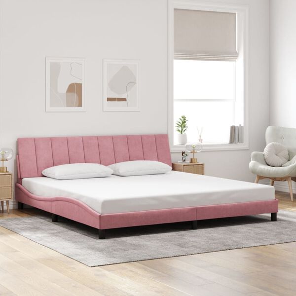 vidaXL Bettgestell ohne Matratze "Hanko" Rosa 200x200 cm Samt